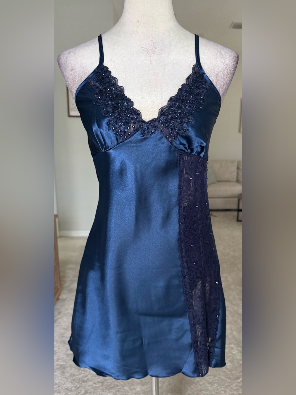 Navy Blue Slip Dress Dance Costume